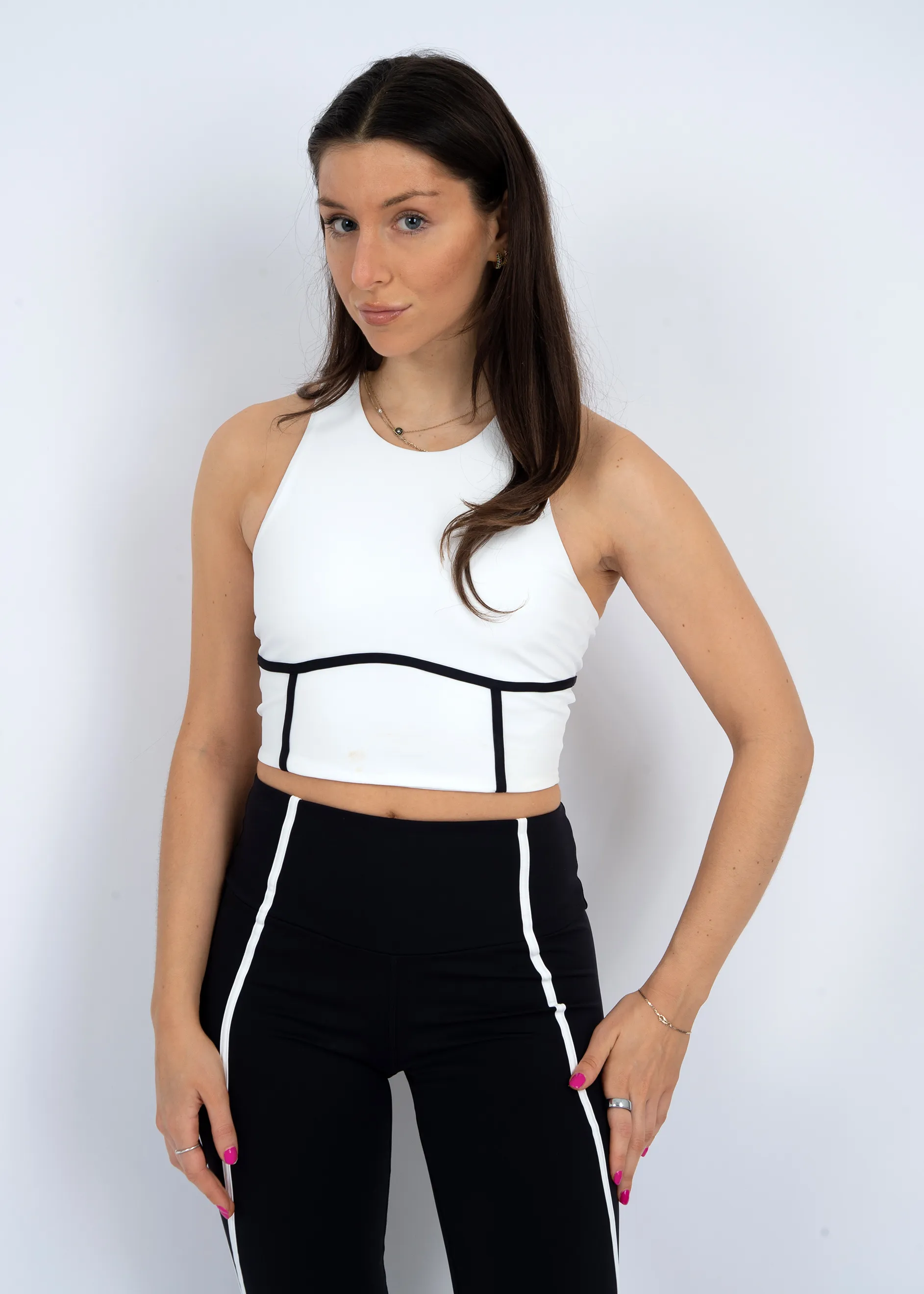 Marinet Racerback Tank Top | Black/White sold by Bella Chic product image thumbnail 3