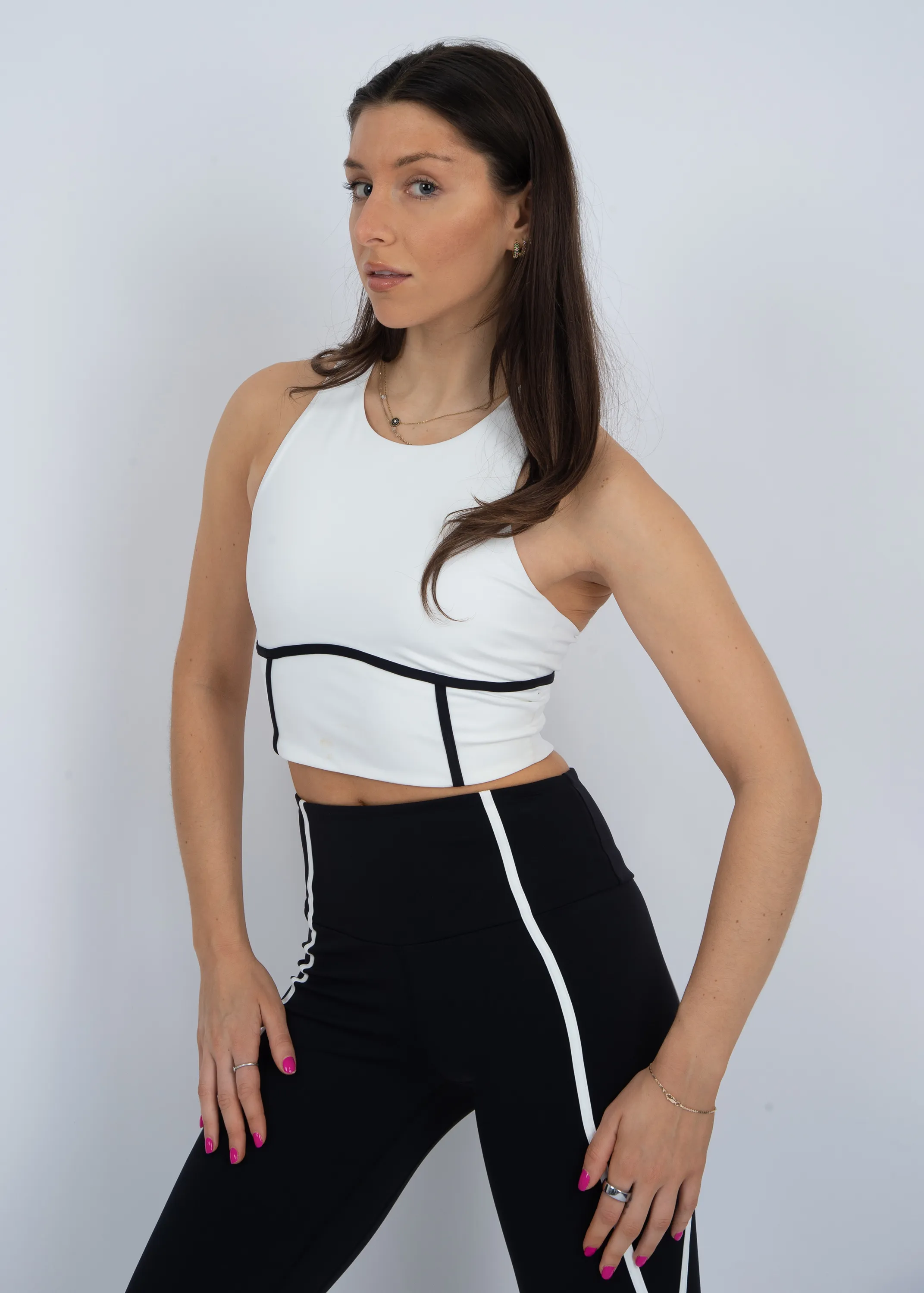 Marinet Racerback Tank Top | Black/White sold by Bella Chic product image thumbnail 4