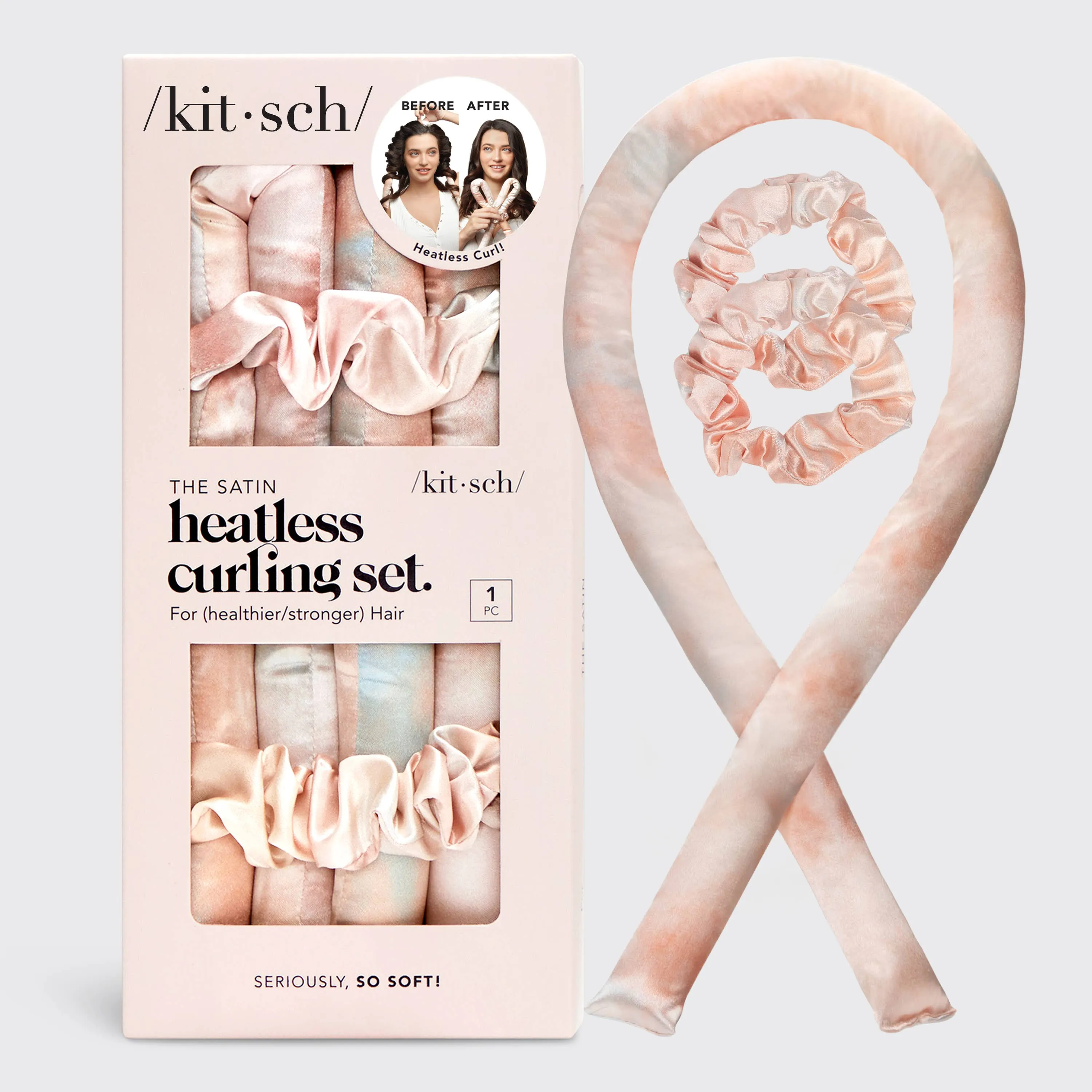 Satin Heatless Curling Set | Sunset Tie Dye sold by Bella Chic