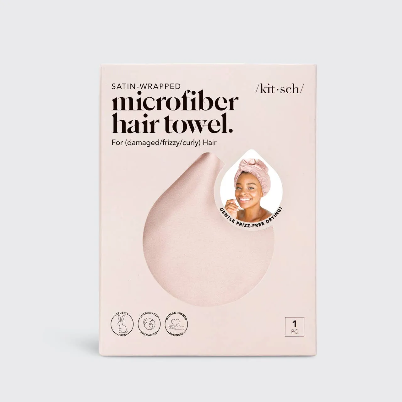 Satin Wrapped Hair Towel | Blush sold by Bella Chic product image thumbnail 5