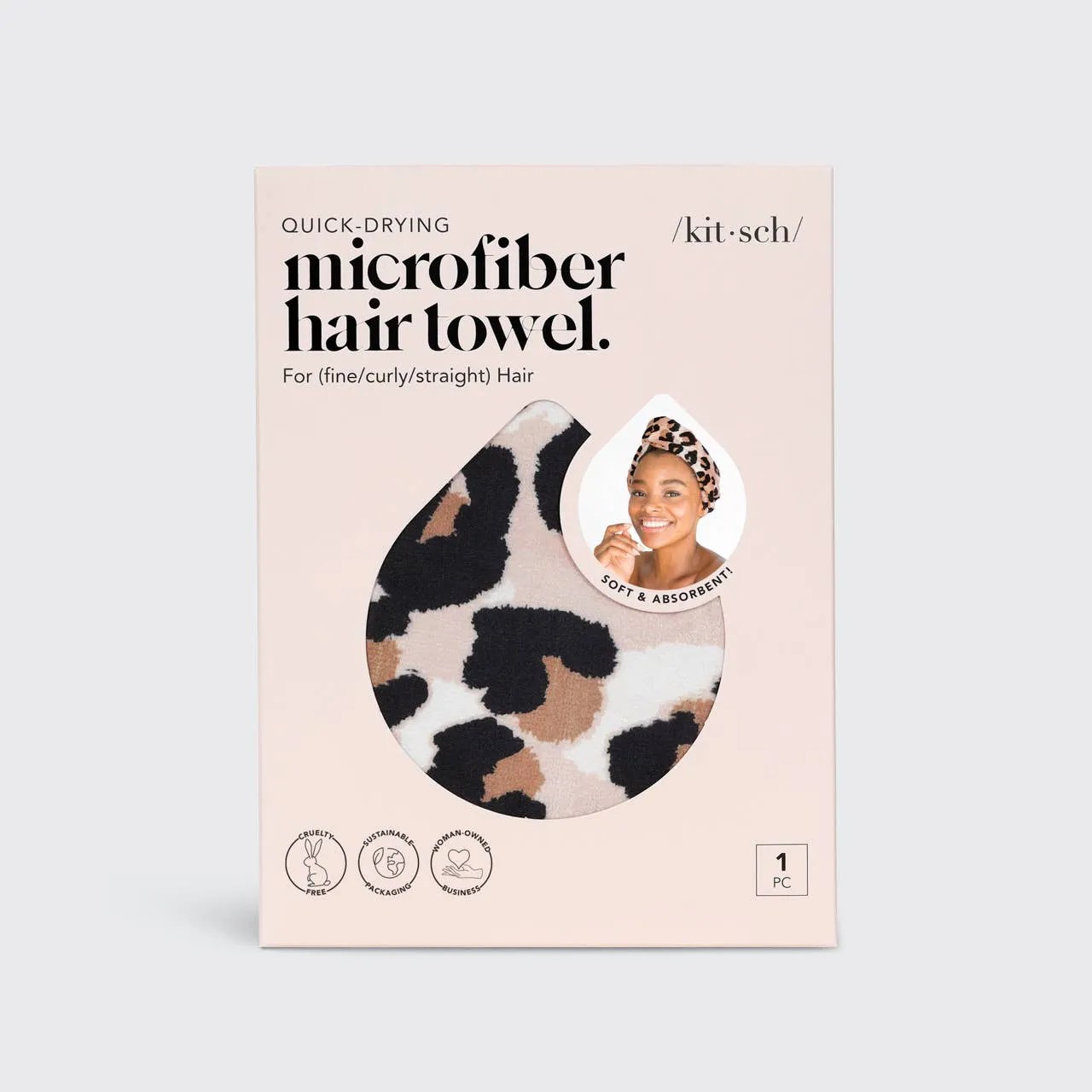 Quick Dry Hair Towel | Leopard sold by Bella Chic product image thumbnail 4