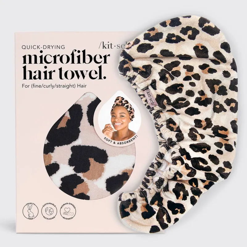 Quick Dry Hair Towel | Leopard sold by Bella Chic