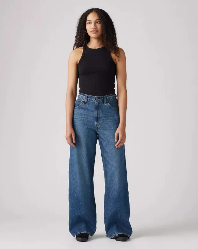 Cinched Baggy Jeans sold by Bella Chic