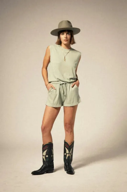 Carefree Organic Muscle Tank | Sage Green made by Brixton