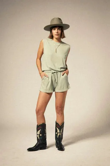 Carefree Organic Muscle Tank | Sage Green sold by Bella Chic