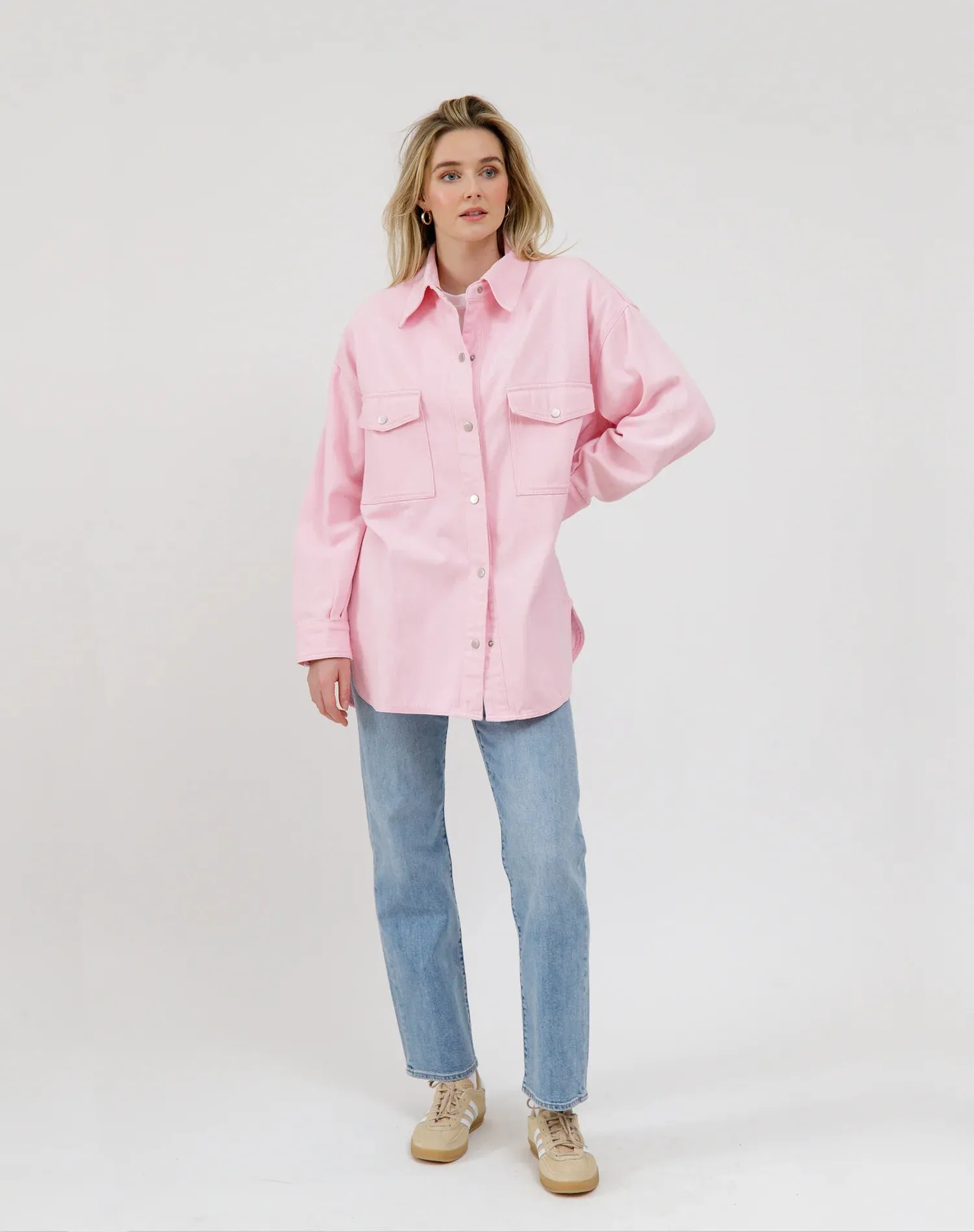 Dolly Denim Jacket | Powder Pink sold by Bella Chic product image thumbnail 2