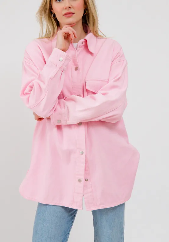 Dolly Denim Jacket | Powder Pink sold by Bella Chic product image thumbnail 4
