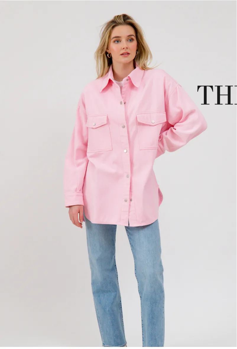 Dolly Denim Jacket | Powder Pink sold by Bella Chic product image thumbnail 5
