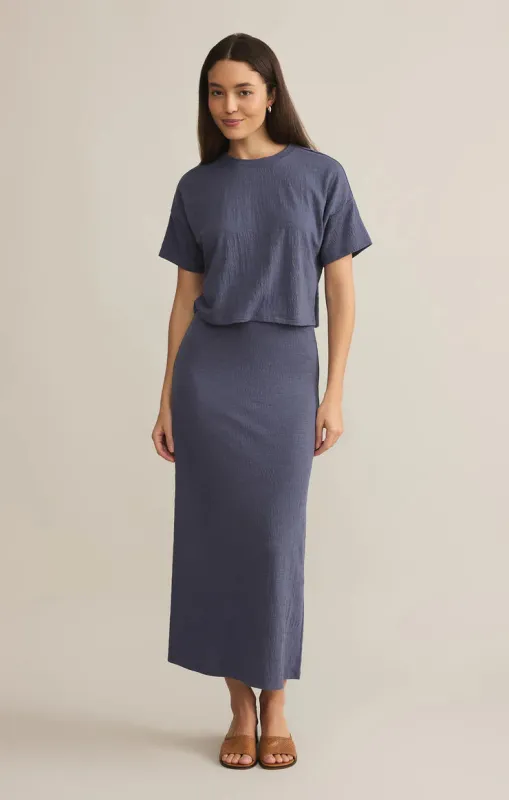 Delavine Textured Midi Skirt made by Z Supply