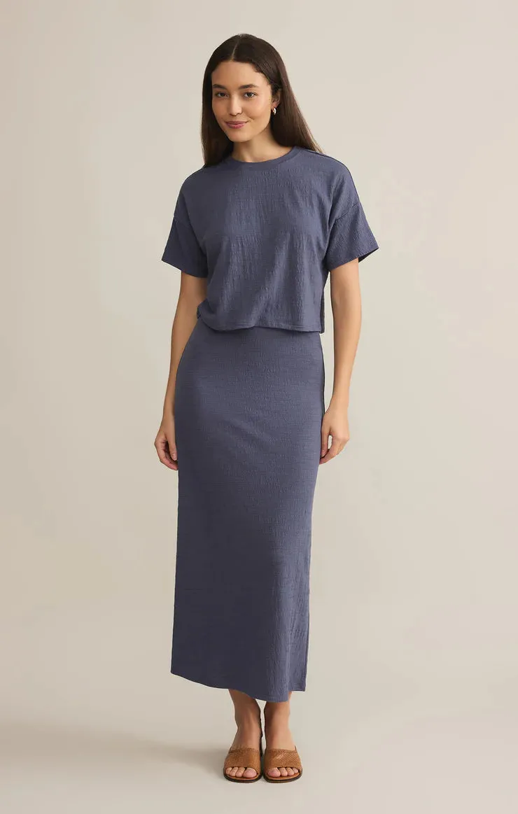 Delavine Textured Midi Skirt sold by Bella Chic