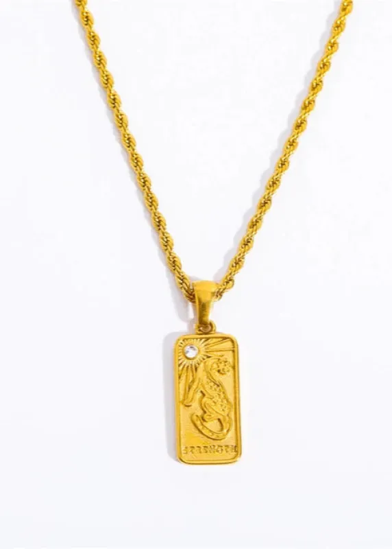 Tarot Card Pendant | Gold sold by Bella Chic