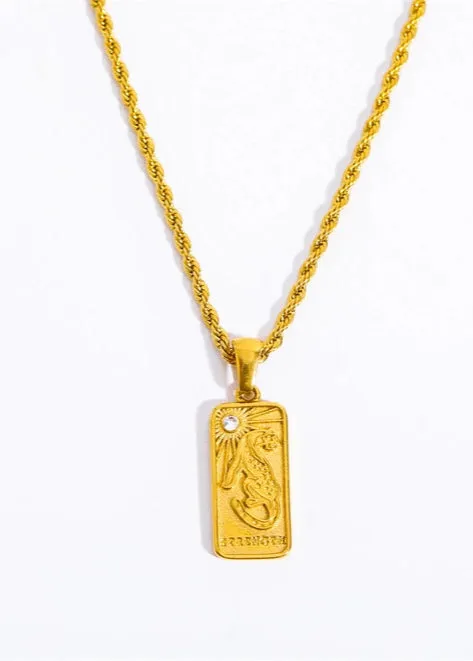 Tarot Card Pendant | Gold sold by Bella Chic