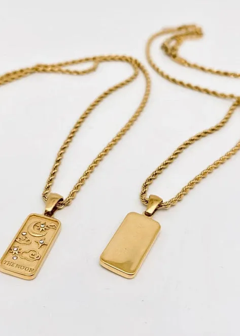 Star Moon Tarot Card Pendant | Gold sold by Bella Chic product image thumbnail 2