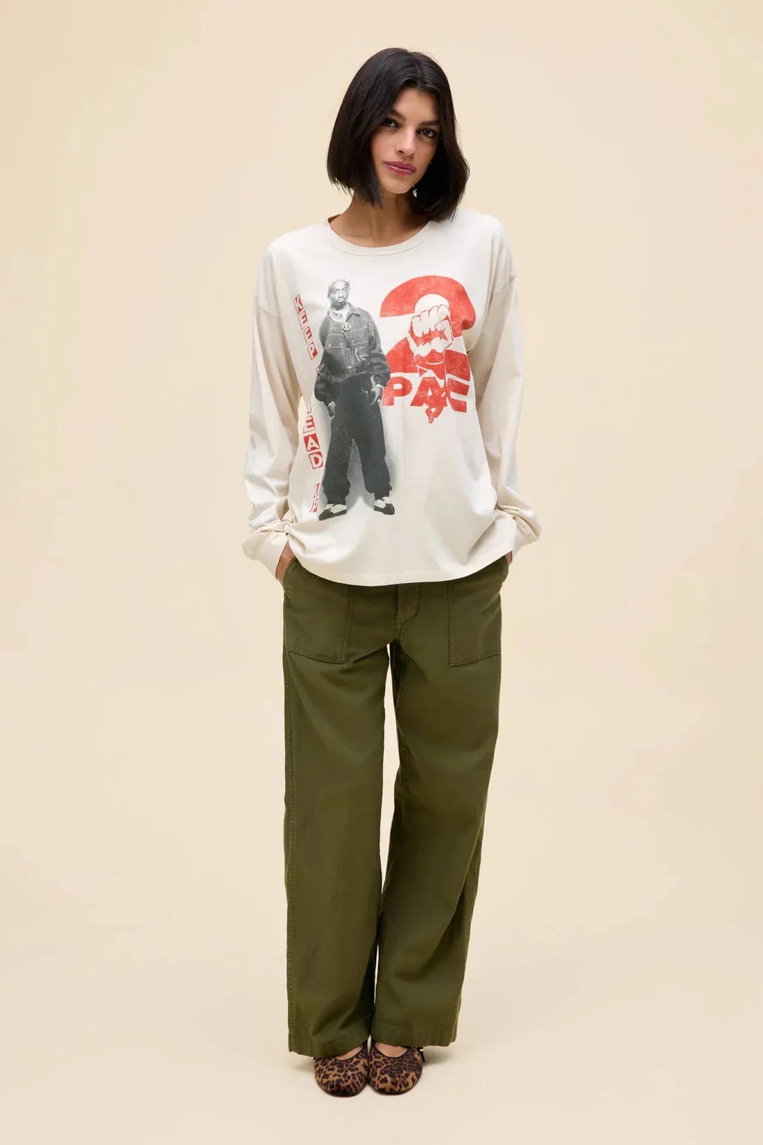 Tupac Keep Ya Head Up Merch Long Sleeve | Dirty White sold by Bella Chic product image thumbnail 3