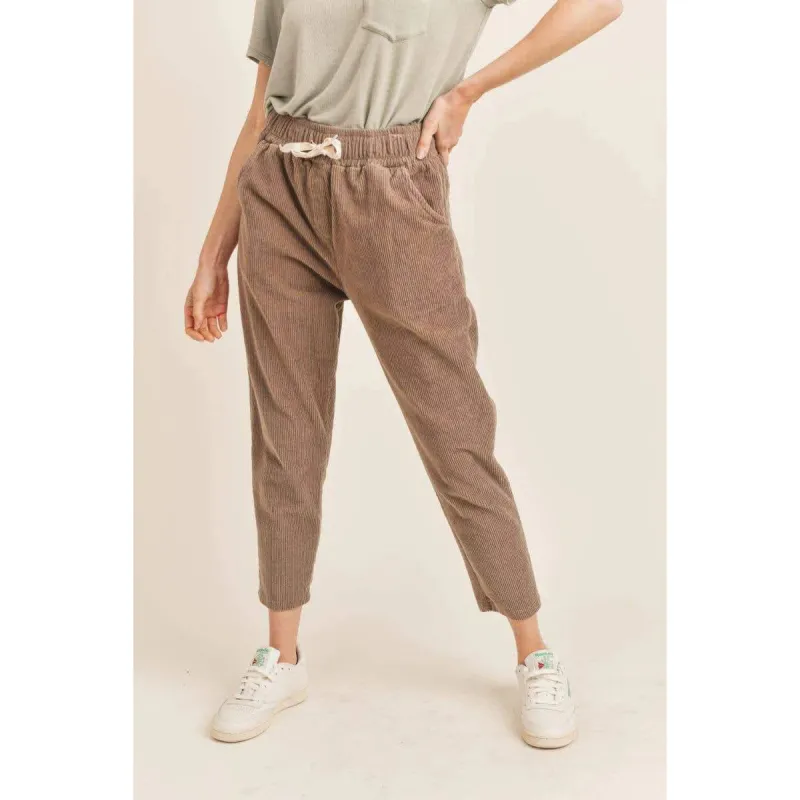 Softcore Cord Pant | Mocha sold by Bella Chic