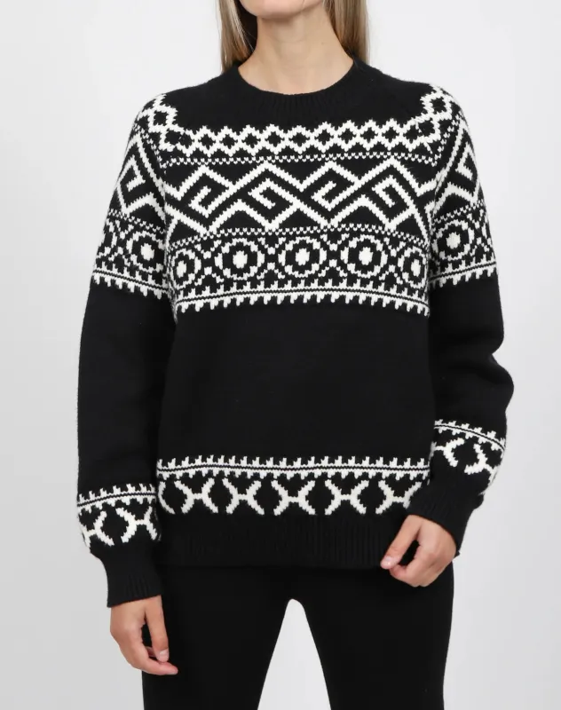 Fairisle Sweater 2.0 | Black sold by Bella Chic