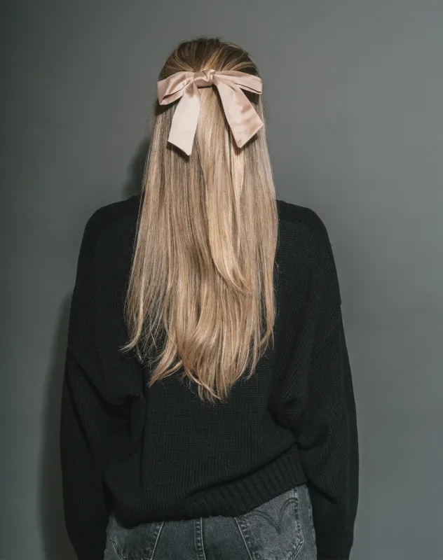 Satin Hair Bow Barrette sold by Bella Chic