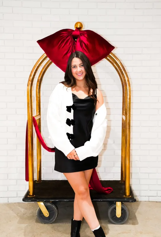 Satin Cowl Neck Mini Dress | Black made by Brunette The Label