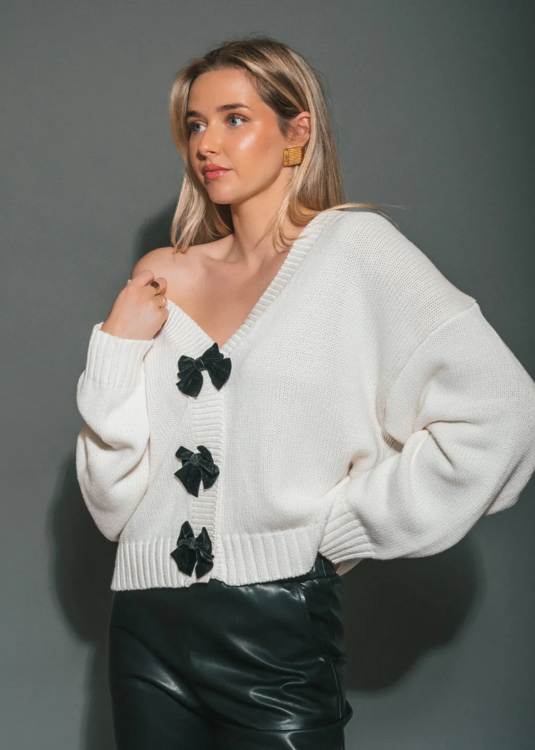 Isabella Knit Cardigan | Cream sold by Bella Chic product image thumbnail 2