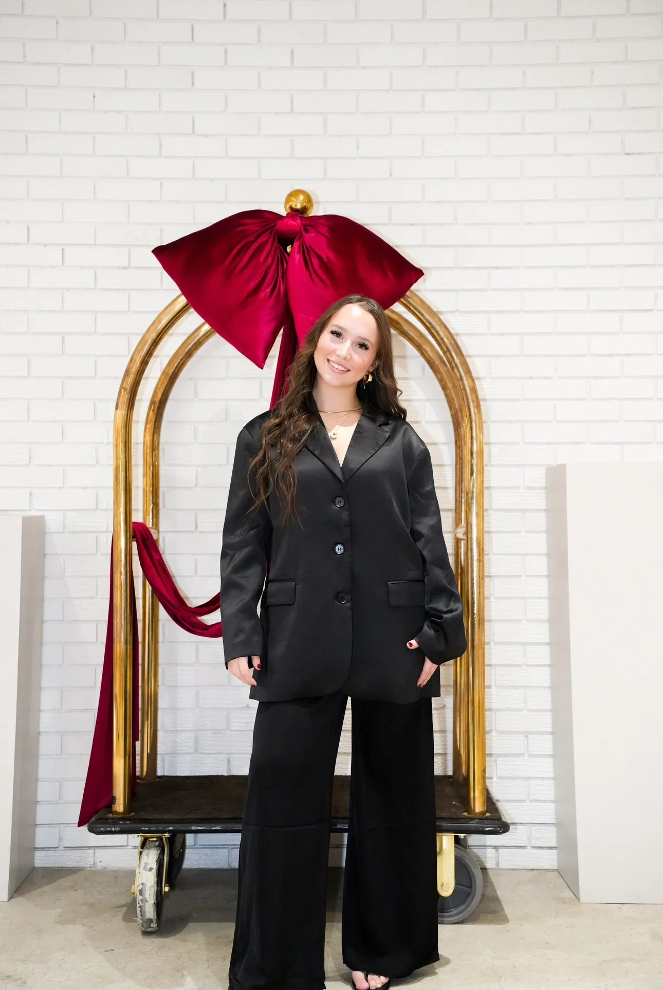 Satin Oversized Blazer | Black sold by Bella Chic product image thumbnail 5