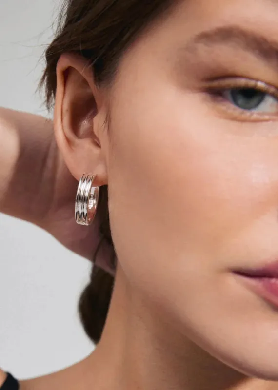 Bennett Recycled Hoops | Silver sold by Bella Chic