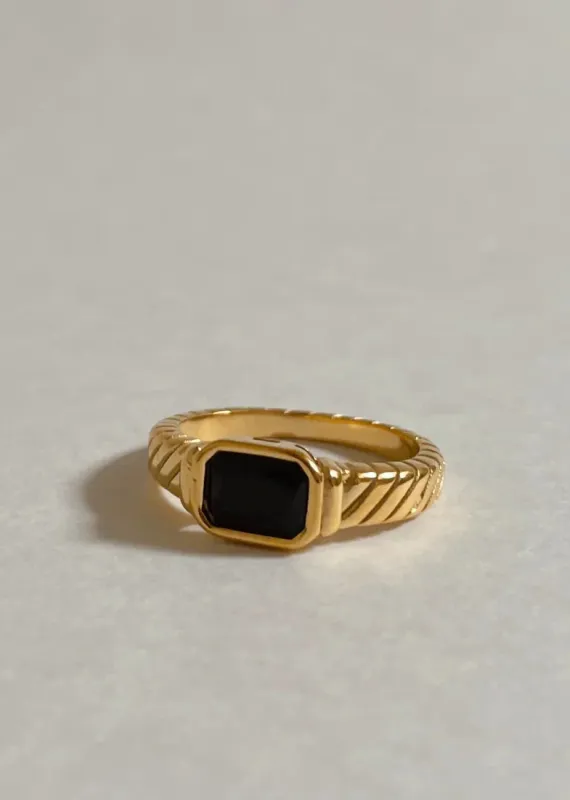 Rectangle Stone Ring sold by Bella Chic