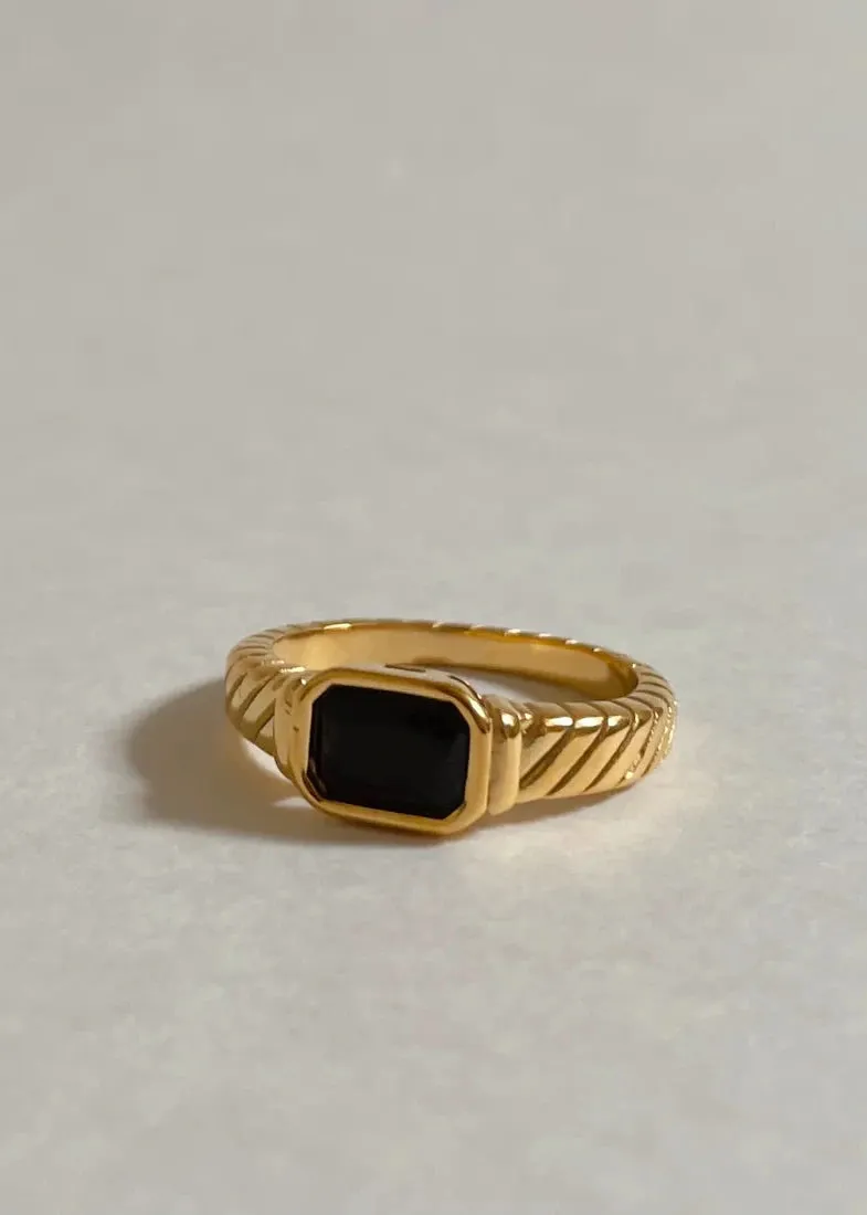 Rectangle Stone Ring sold by Bella Chic