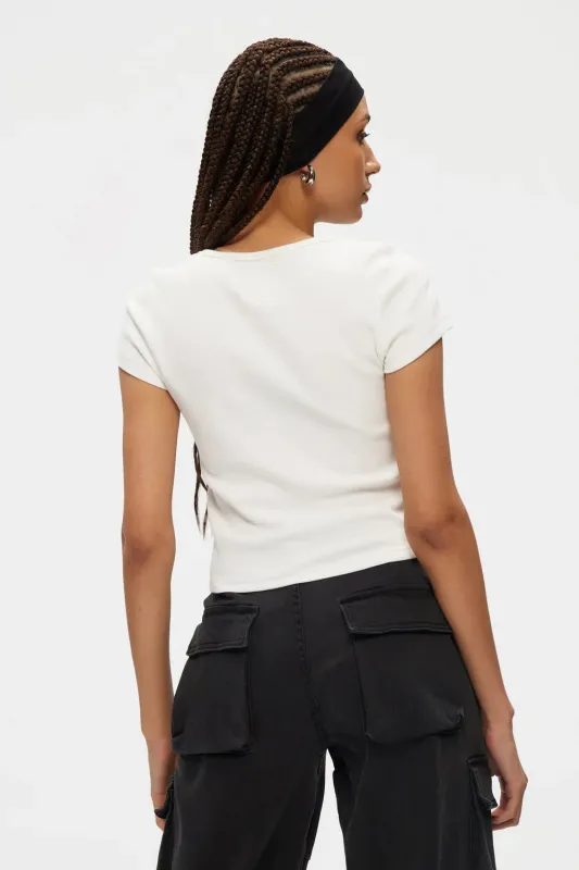 Essential Rib Tee | White made by Bella Chic