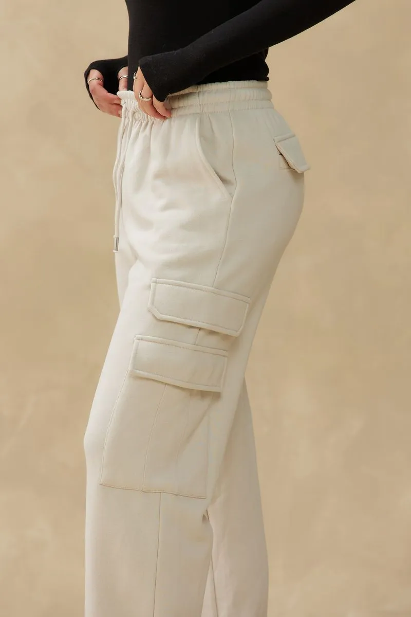 Relax Cargo Wide Leg | Cream sold by Bella Chic product image thumbnail 2