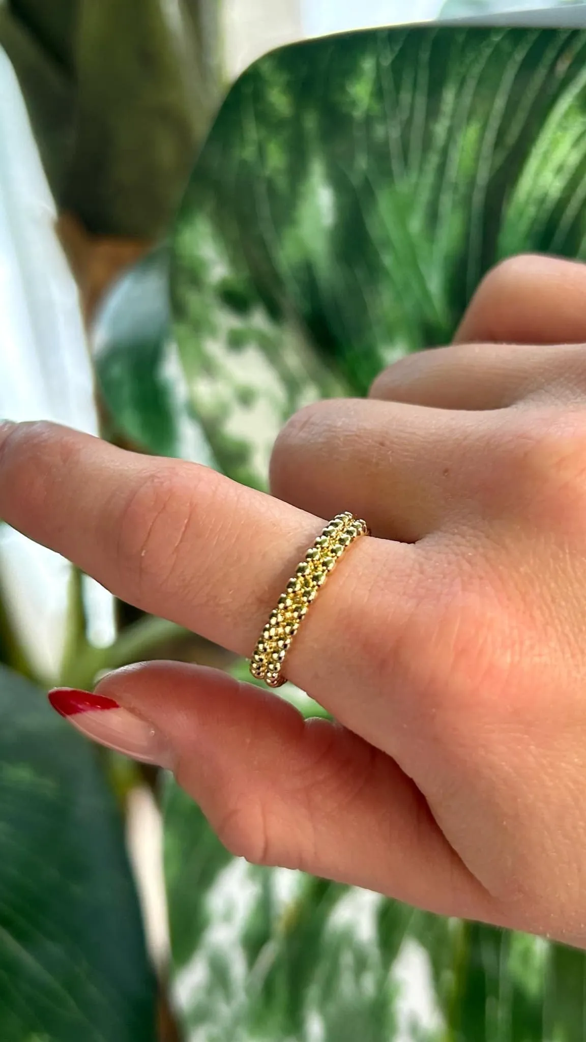Mini Beads Double-Like Sized Ring | Gold sold by Bella Chic product image thumbnail 2