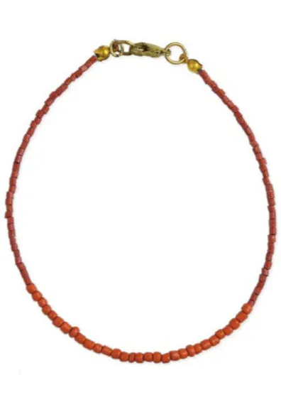 Simply Southwest Color Beaded Anklet | Coral sold by Bella Chic