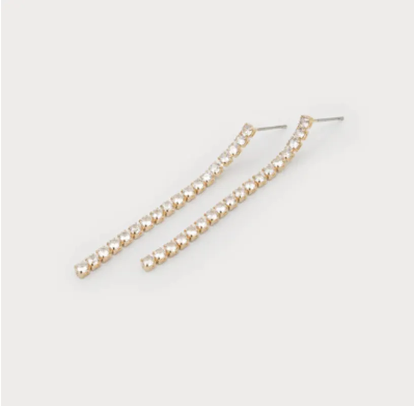 Long Crystals Earrings | Gold made by Bella Chic