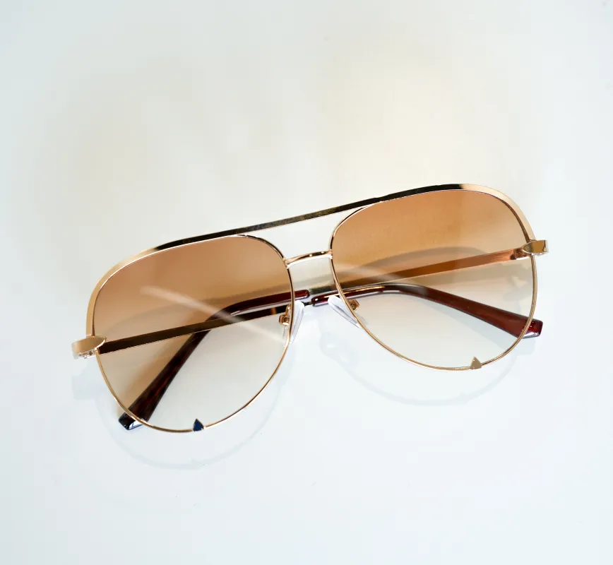 Aviator Sunglasses | Brown Fade made by Bella Chic