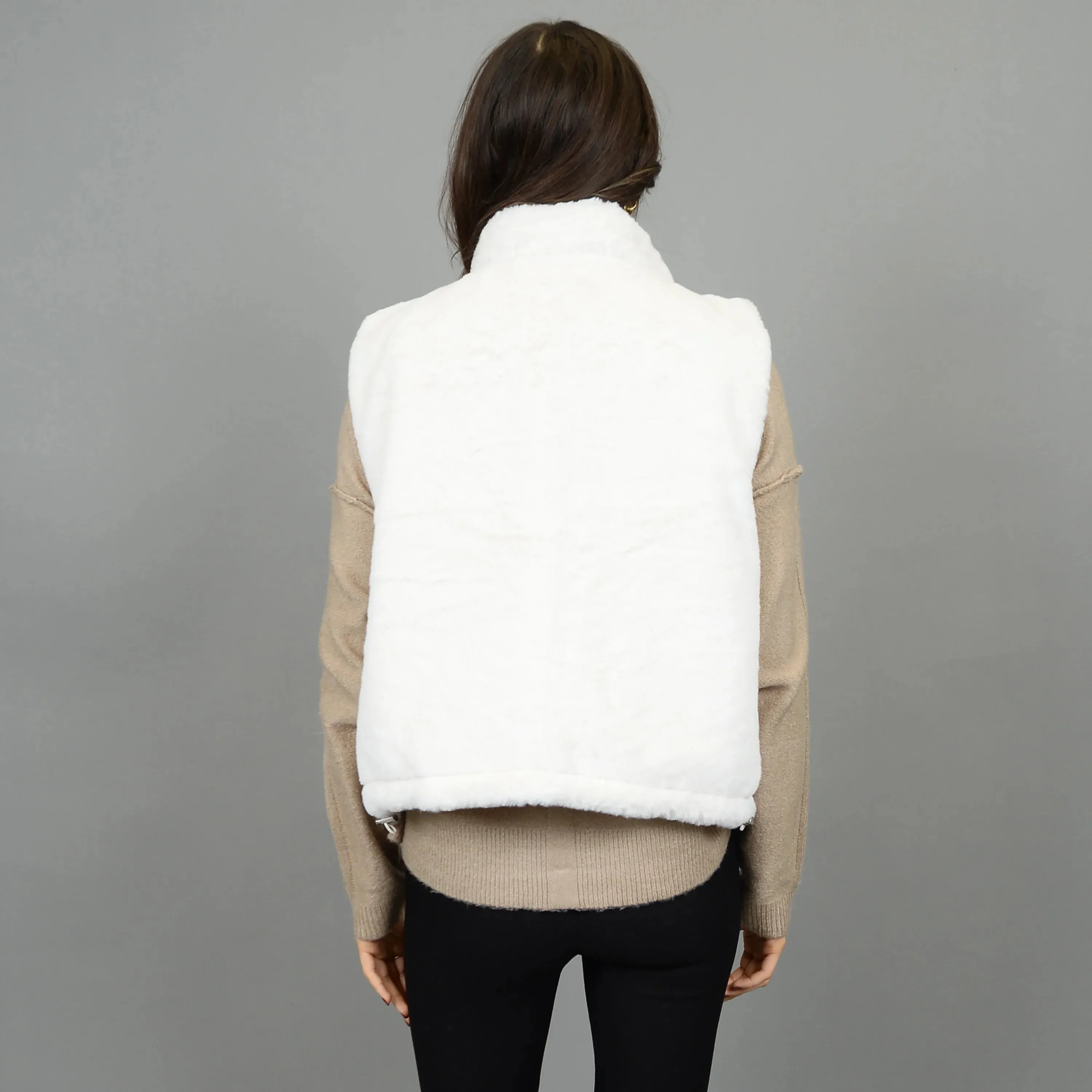 Lessie Ladies Reversible Vest | Cream sold by Bella Chic product image thumbnail 2