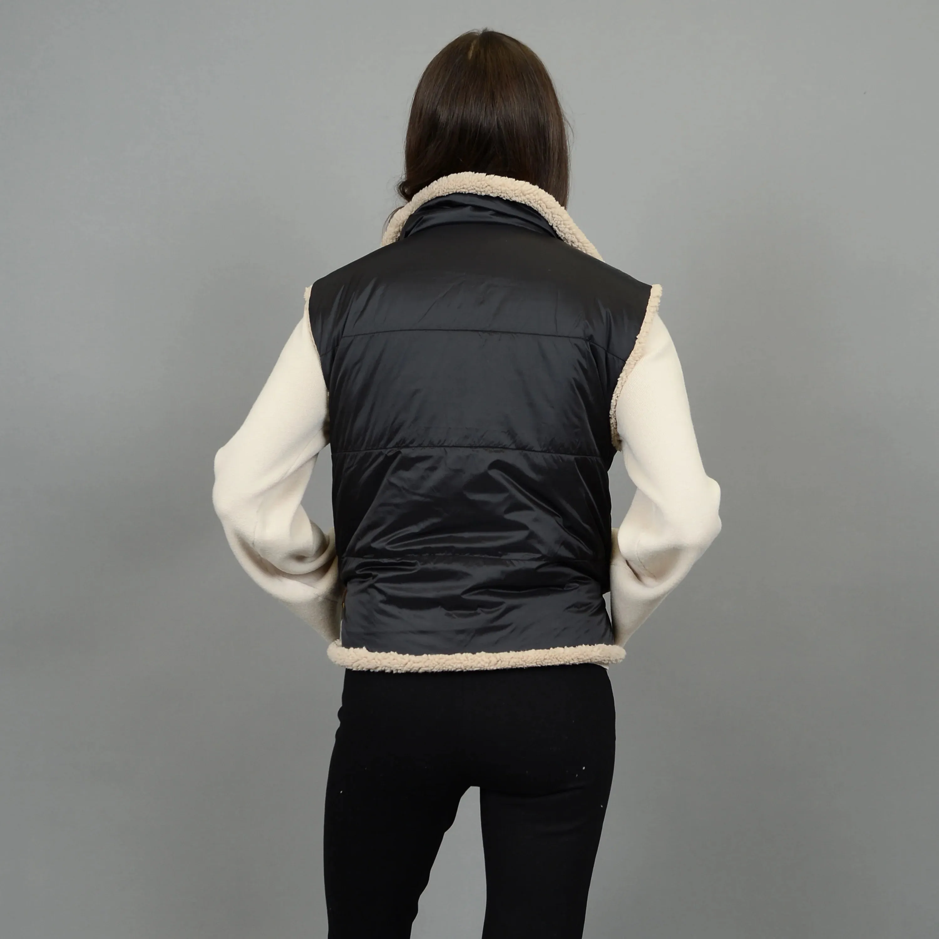 Leblanc Reversible Vest | Black / Stone sold by Bella Chic product image thumbnail 4