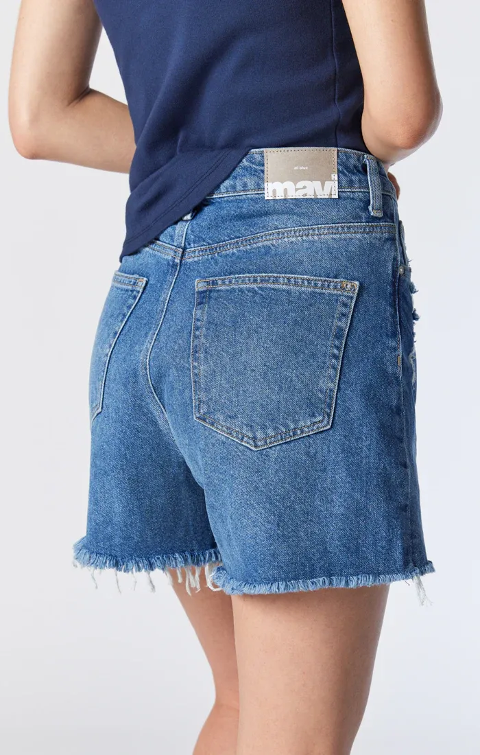 Millie Mom Relaxed Shorts | Dark Blue Denim sold by Bella Chic product image thumbnail 3