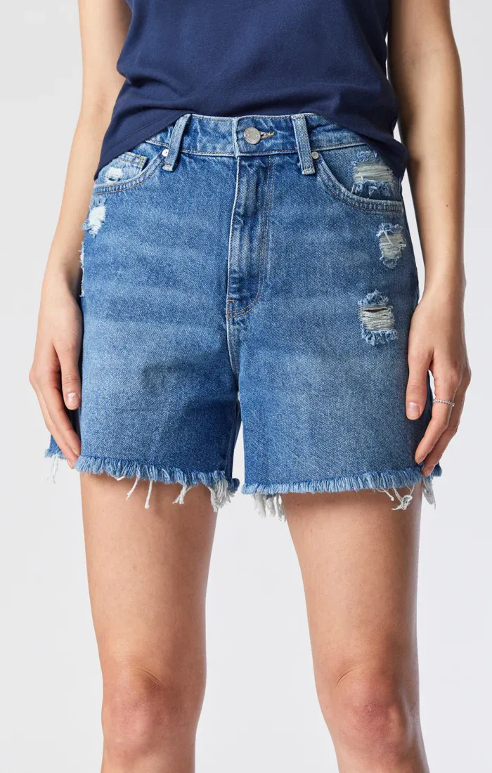 Millie Mom Relaxed Shorts | Dark Blue Denim sold by Bella Chic product image thumbnail 5