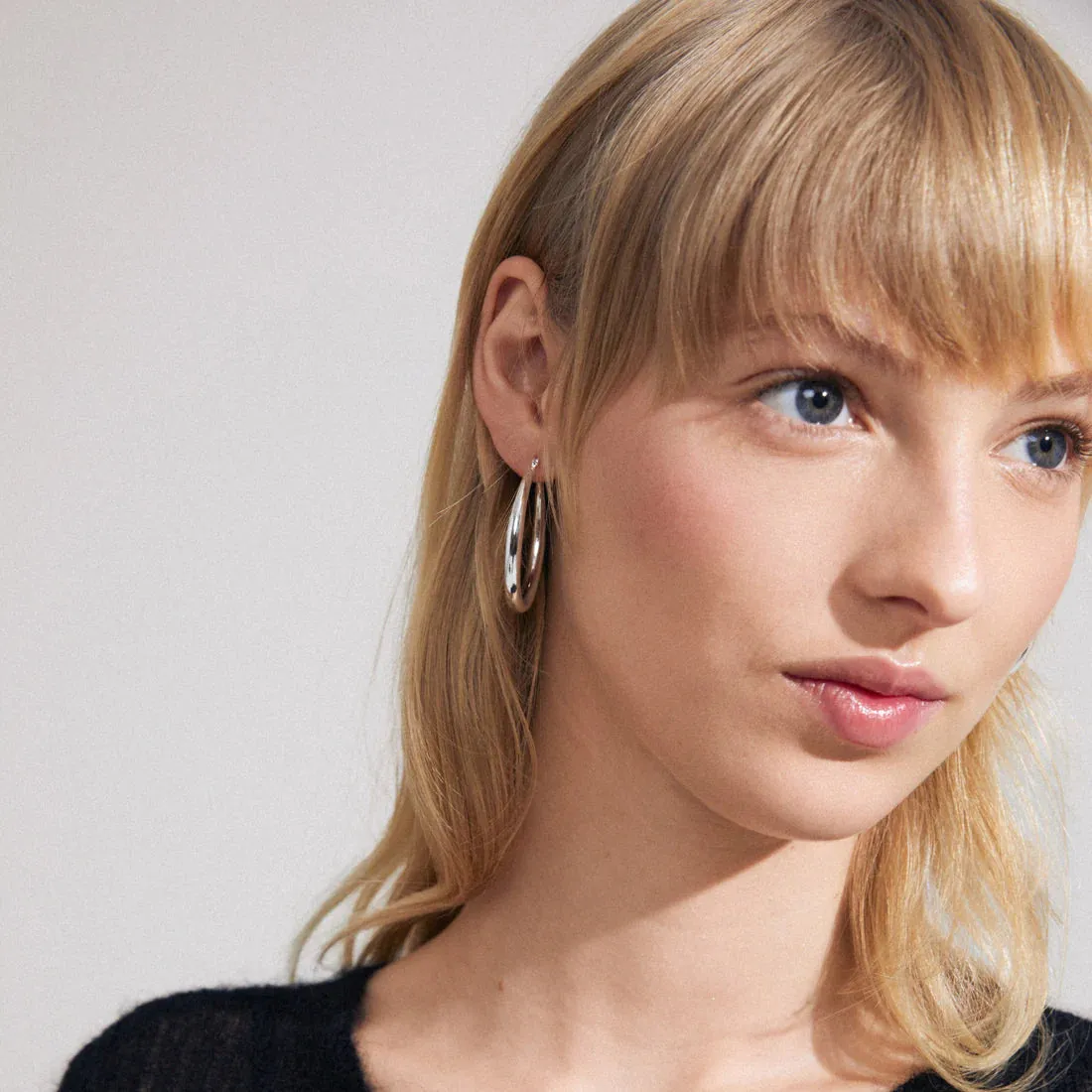 Priya Recycled Hoop Earrings | Silver sold by Bella Chic product image thumbnail 3