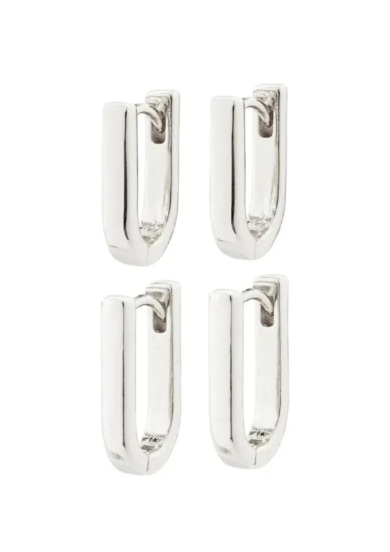 Stay Recycled 2 in 1 Earrings | Silver sold by Bella Chic