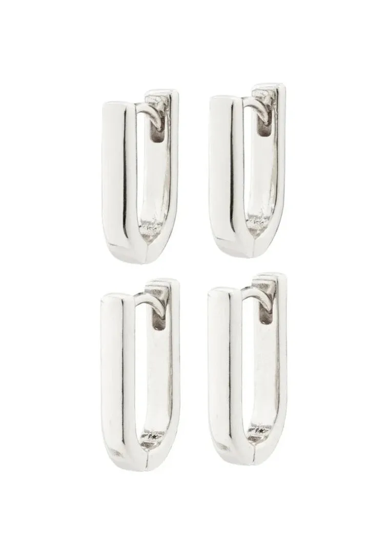 Stay Recycled 2 in 1 Earrings | Silver sold by Bella Chic