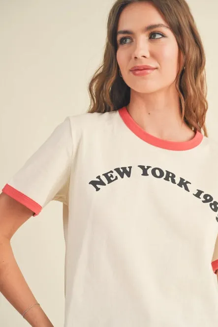 City Print 'Los Angeles' Cotton Tee | Beige sold by Bella Chic product image thumbnail 4