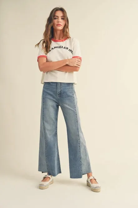 City Print 'Los Angeles' Cotton Tee | Beige sold by Bella Chic product image thumbnail 5