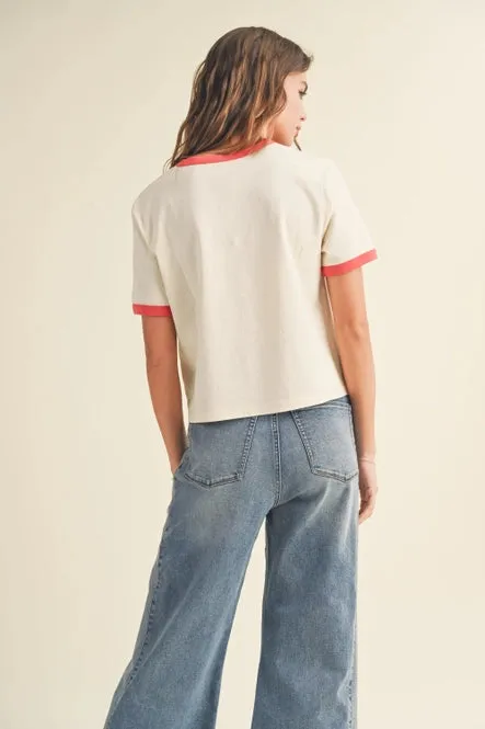 City Print 'Los Angeles' Cotton Tee | Beige sold by Bella Chic product image thumbnail 3