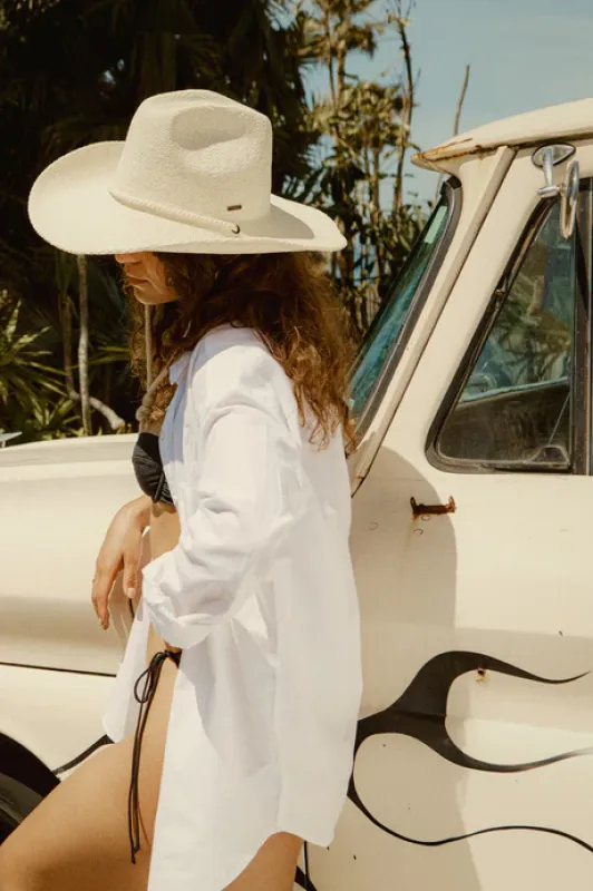 Austin Straw Cowboy Hat | Bone made by Brixton