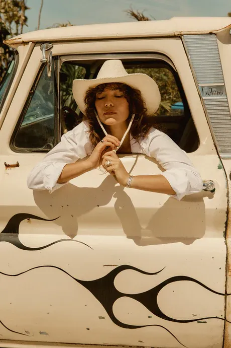 Austin Straw Cowboy Hat | Bone sold by Bella Chic product image thumbnail 4
