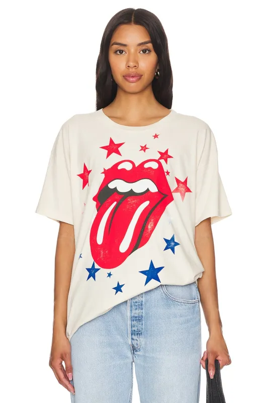 Rolling Stones Stars Merch Tee | Dirty White sold by Bella Chic