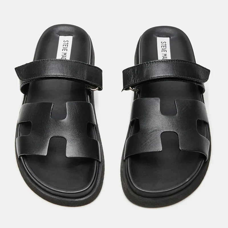 Steve Madden Mayven Sandals | Black Leather sold by Bella Chic