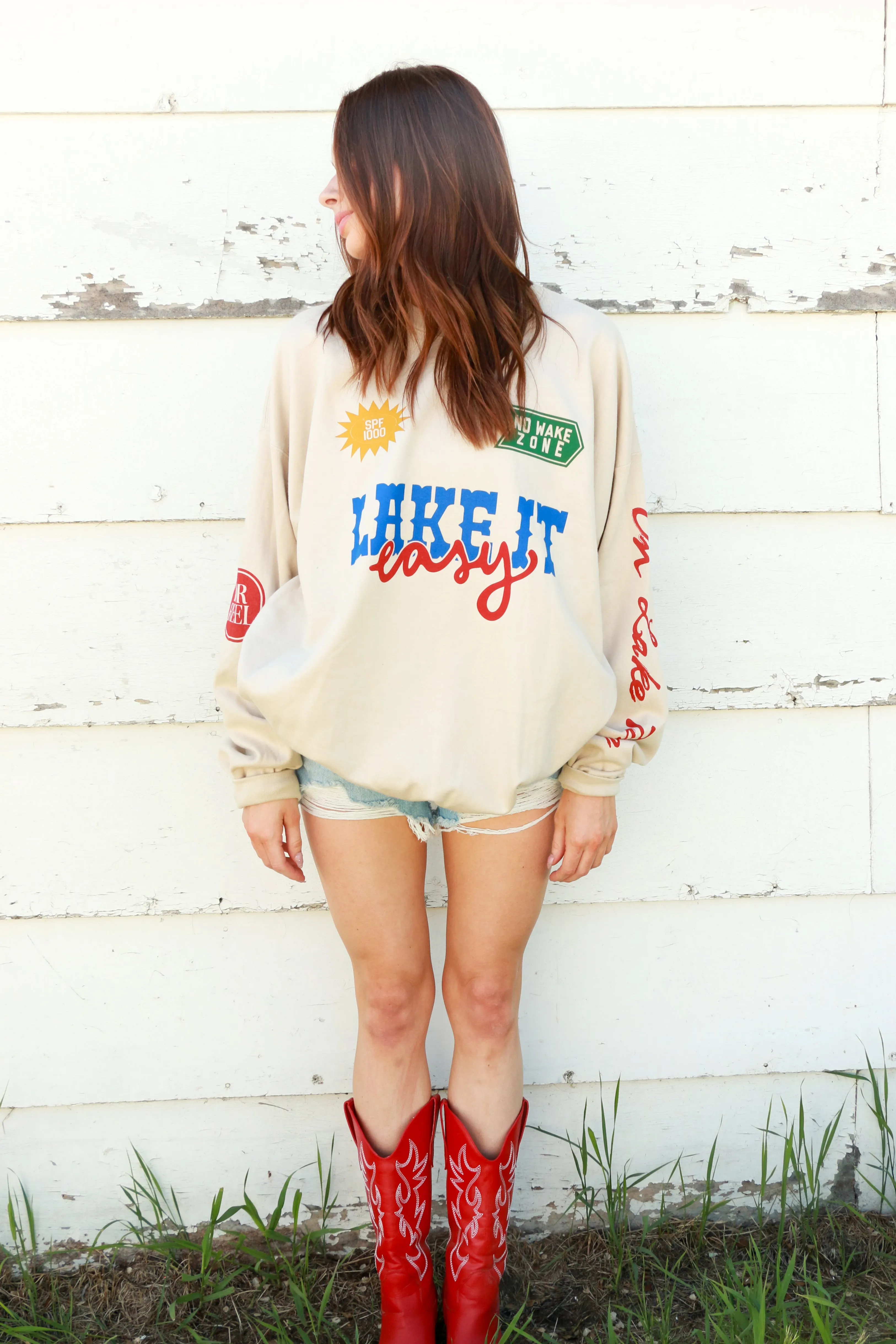 Lake It Easy Graphic Sweatshirt sold by Bella Chic product image thumbnail 2