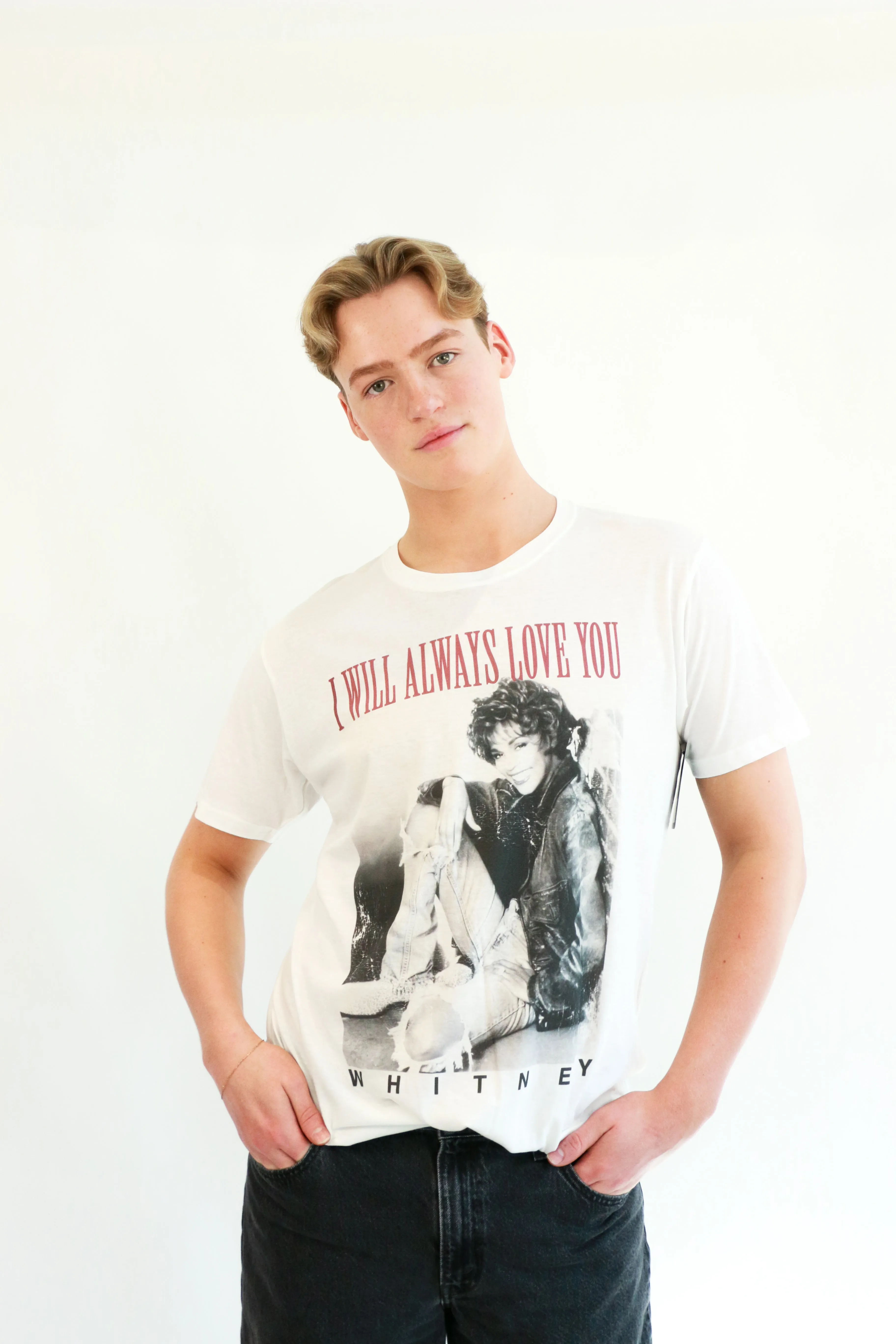 Graphic Tee Whitney Always Love You | White sold by Bella Chic product image thumbnail 2