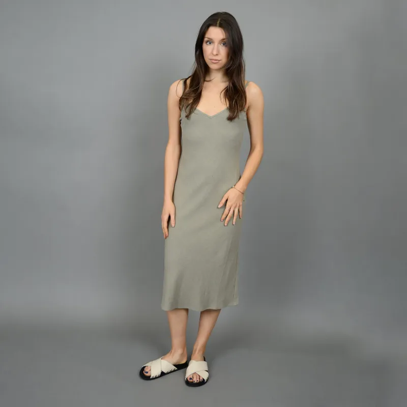 Layla Linen Blend Shoulder Strap Dress | Moss sold by Bella Chic